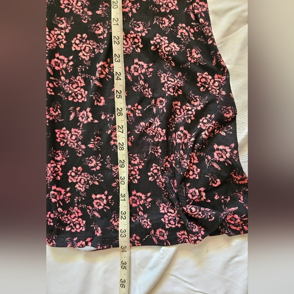 Joe Boxer Womens Black And Pink Floral Short Sleeve Short Dress Size Large - Picture 10 of 12